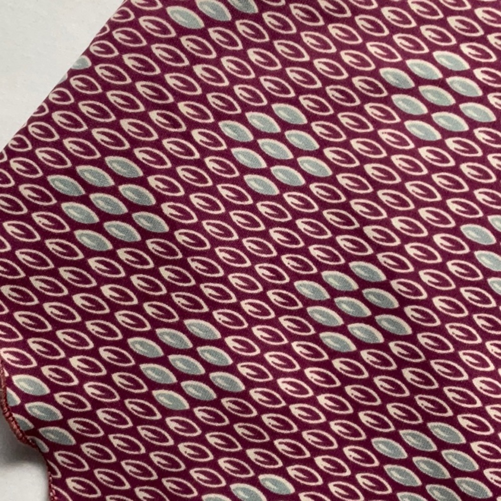 Vintage Lightweight Narrow Scarf Mauve Gray Geometric Print